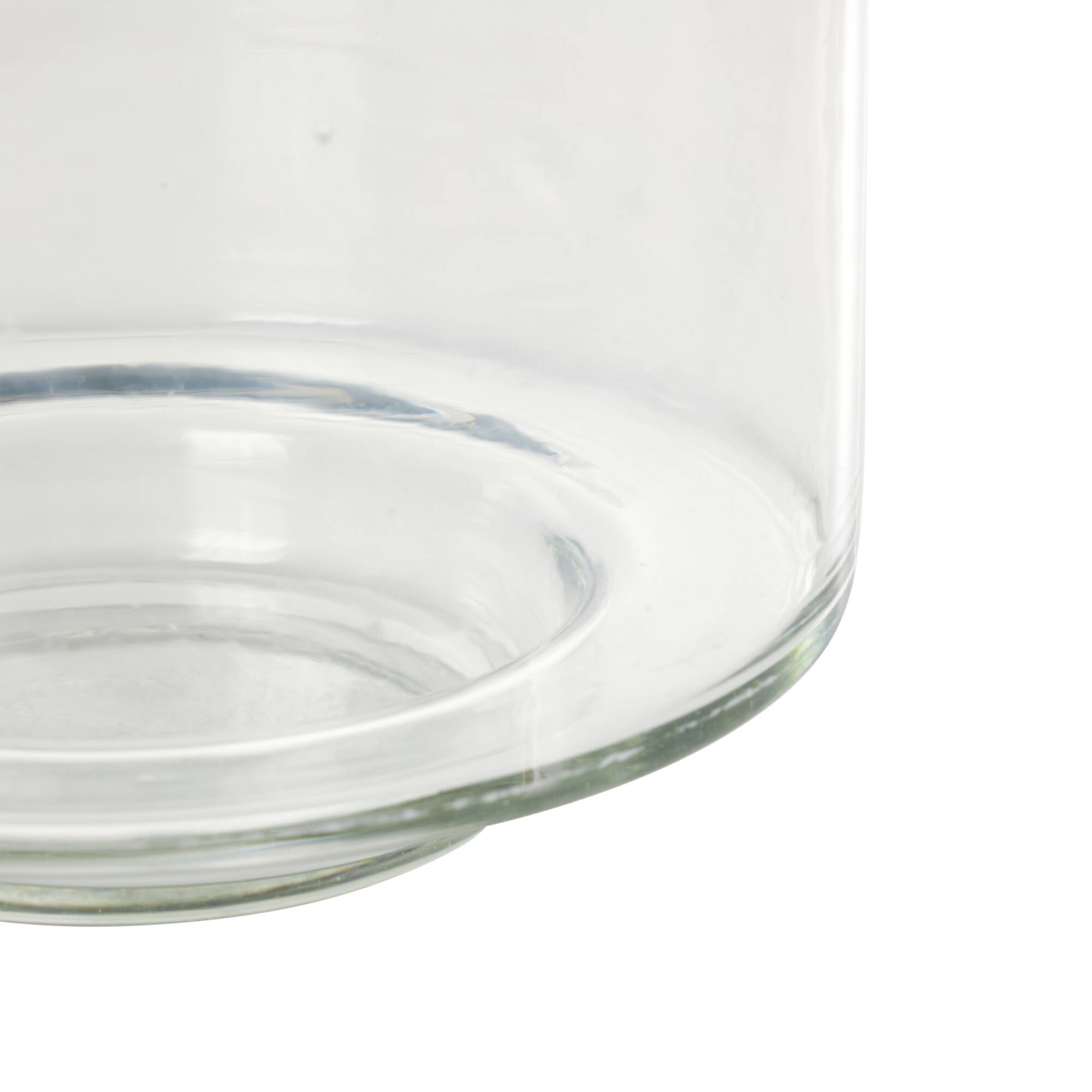 12" Clear Glass Wide Minimalistic Glass Vase